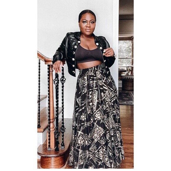 Making the Cut Season 2 Episode7 Winning Look Andrea's Skirt Black Gold sequin S